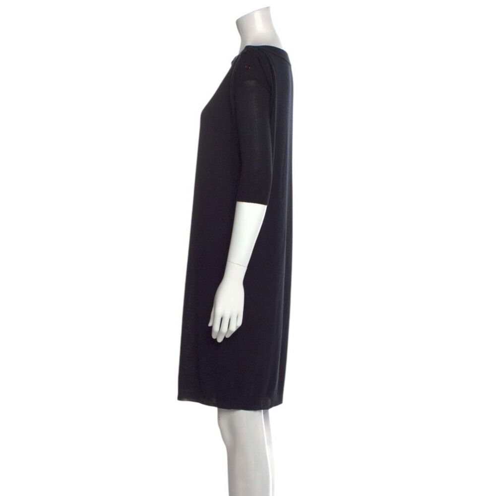 Balenciaga Black 3/4 Sleeve Bateau Neck Semi-Sheer Sz S - Picture 3 of 7